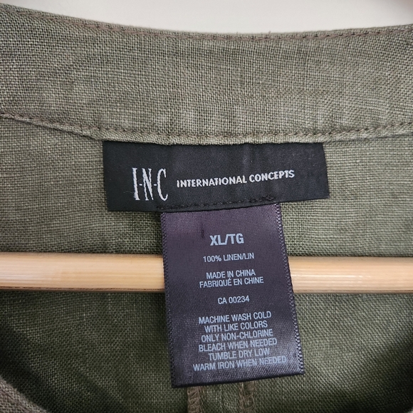 Linen Ruffle Jacket 100% Linen INC XL - Picture 4 of 6